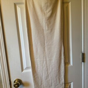 Heart Hips Cream Maxi Skirt with side slit